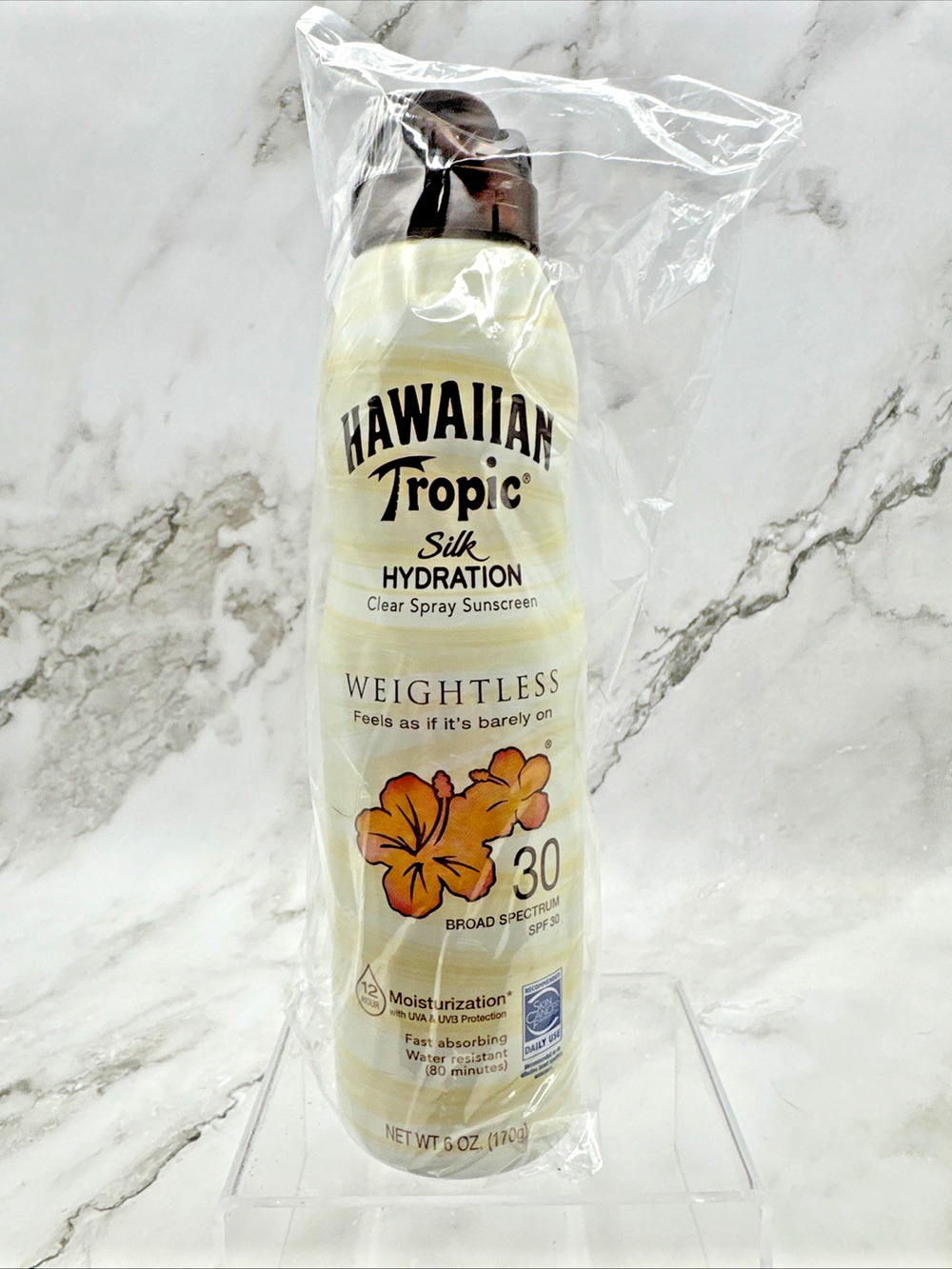 Hawaiian Tropic Weightless Hydration SPF 30 Clear Spray Sunscreen 6 oz NEW